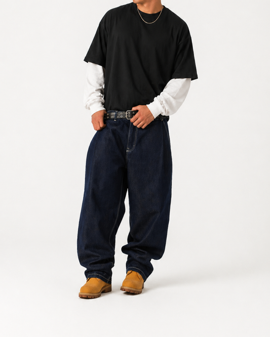 Black With White Sleeve Oversized Tee - LitShirt