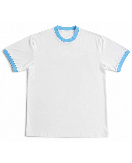 White & Sky Blue Ringer Tee