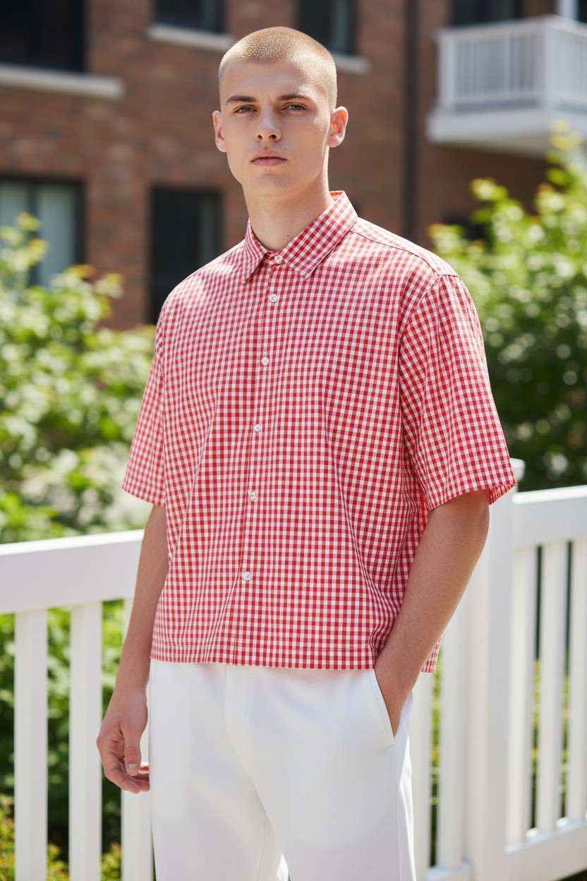 Red Picnic Oxford Boxy Shirt