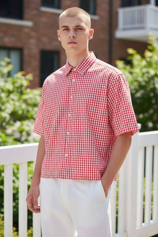 Red Picnic Oxford Boxy Shirt