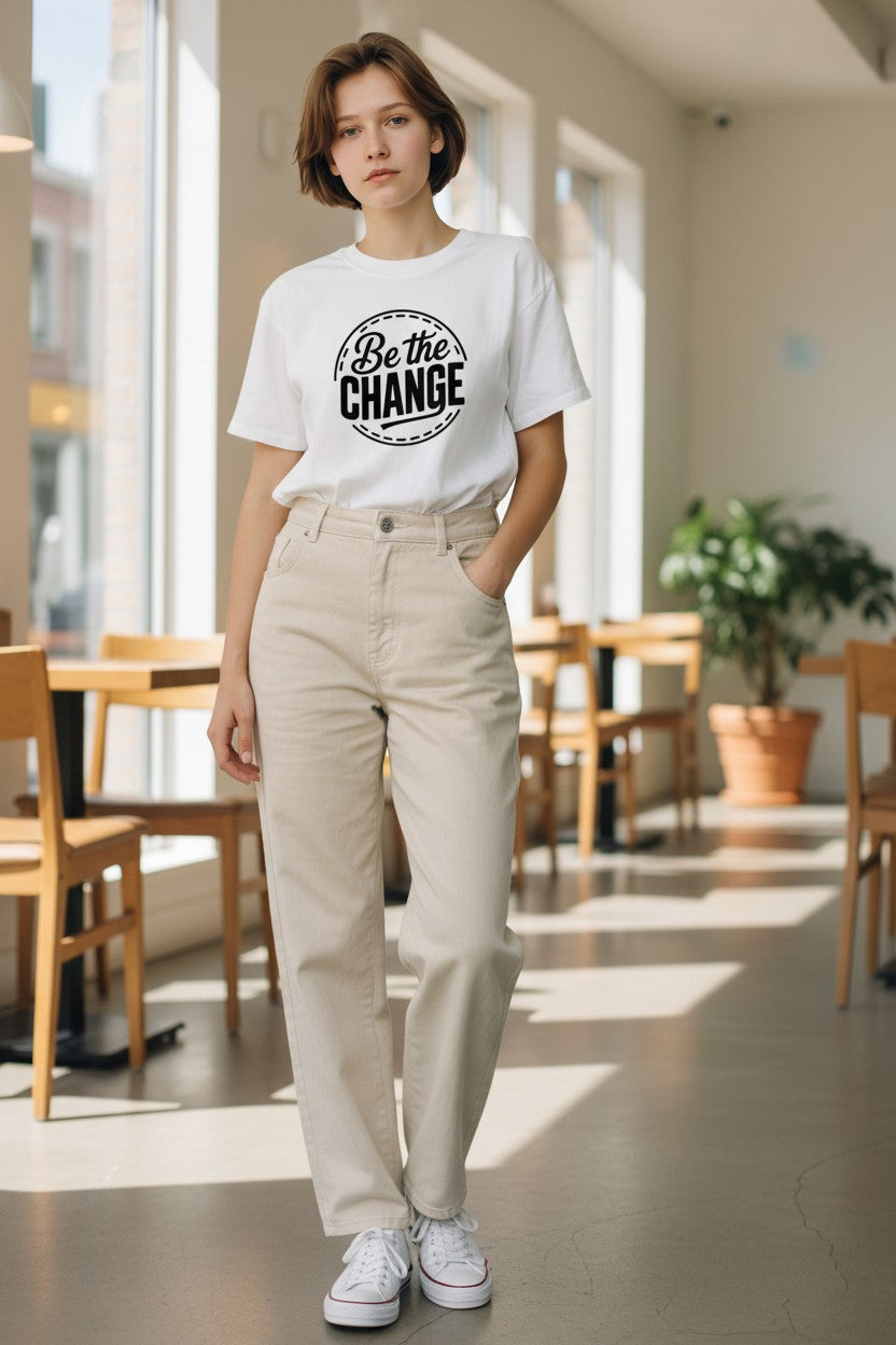 Be The Change White Baby Tee
