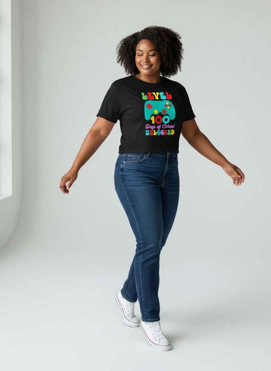 100 Days of School Black Baby Tee
