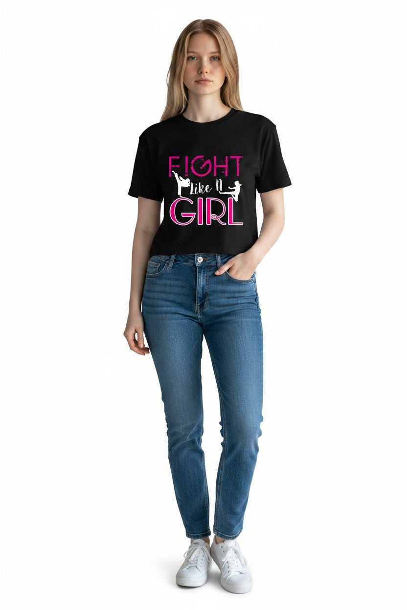 Fight Like A Girl Black Baby Tee