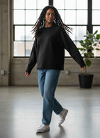 UrbanWeave Graphic Waffle Knit Oversized Full-Sleeve