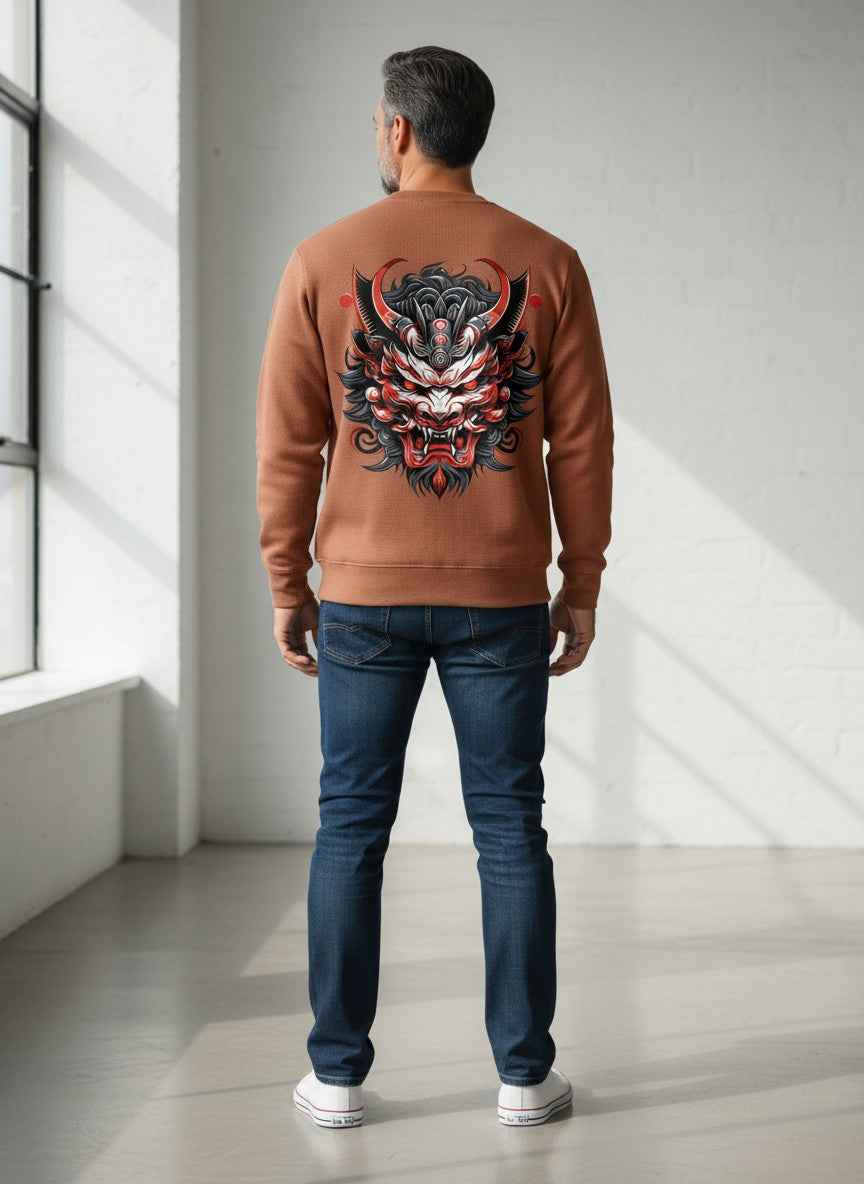 UrbanWeave Graphic Waffle Knit Oversized Full-Sleeve