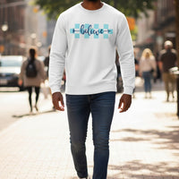 Believe Summer Off-White Waffle Knit Oversized Full-Sleeve