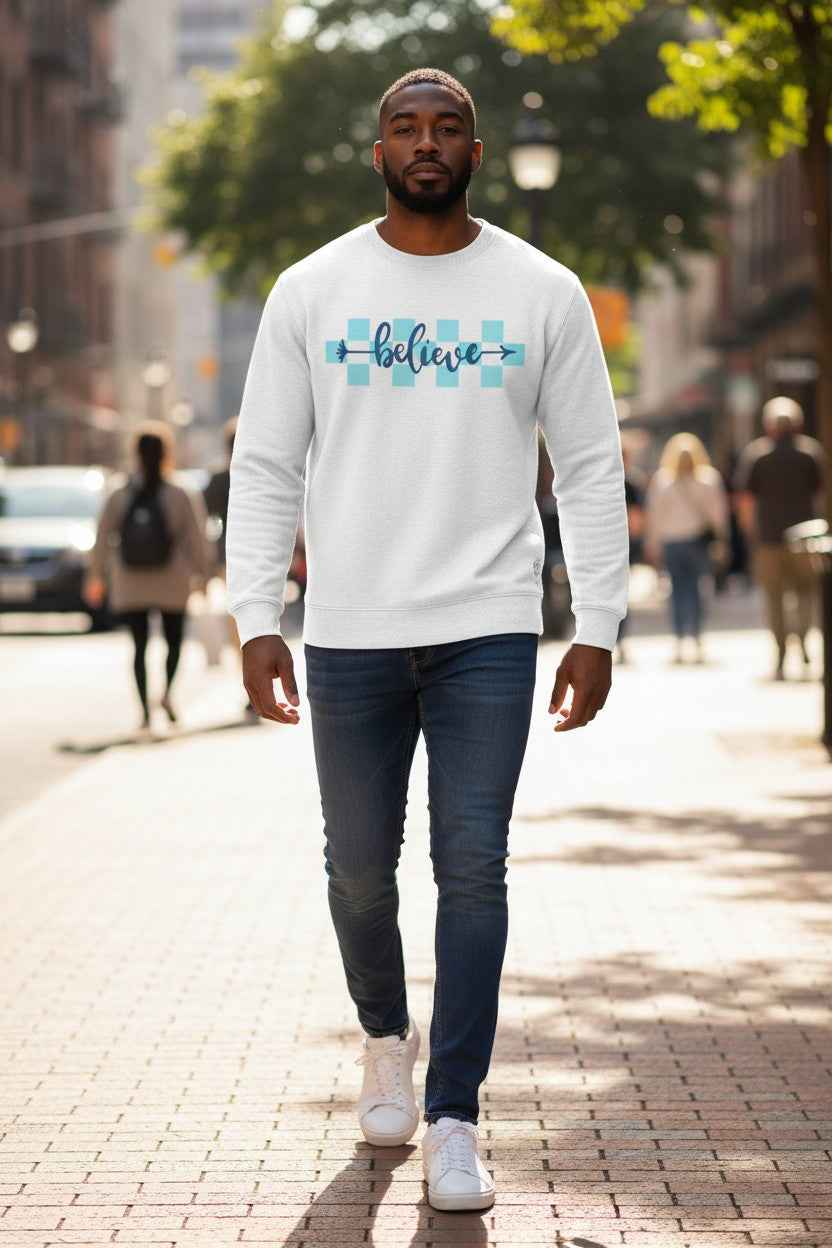 Believe Summer Off-White Waffle Knit Oversized Full-Sleeve