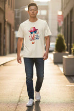 I Love Music Off White Boxy Fit T-Shirt