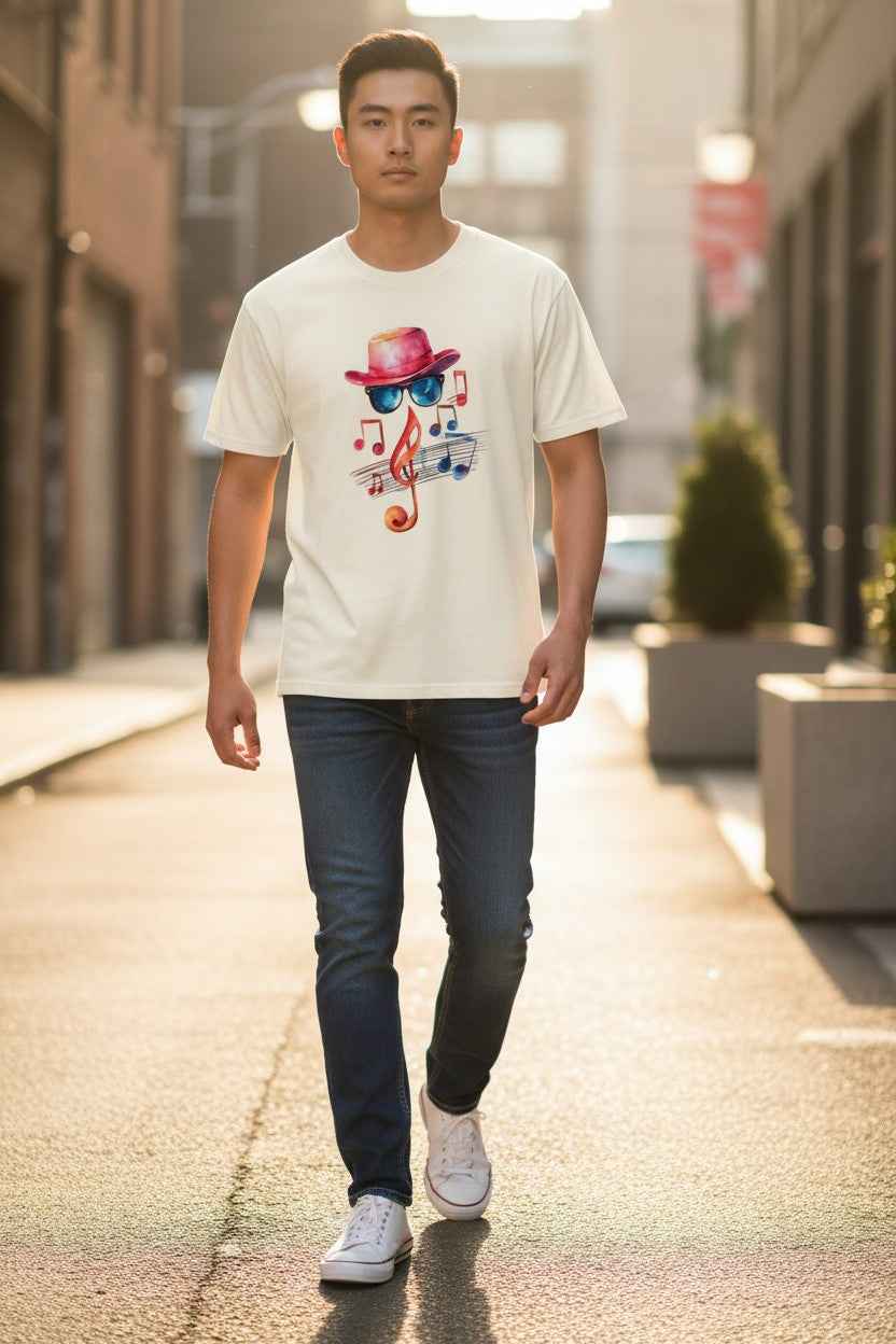 I Love Music Off White Boxy Fit T-Shirt