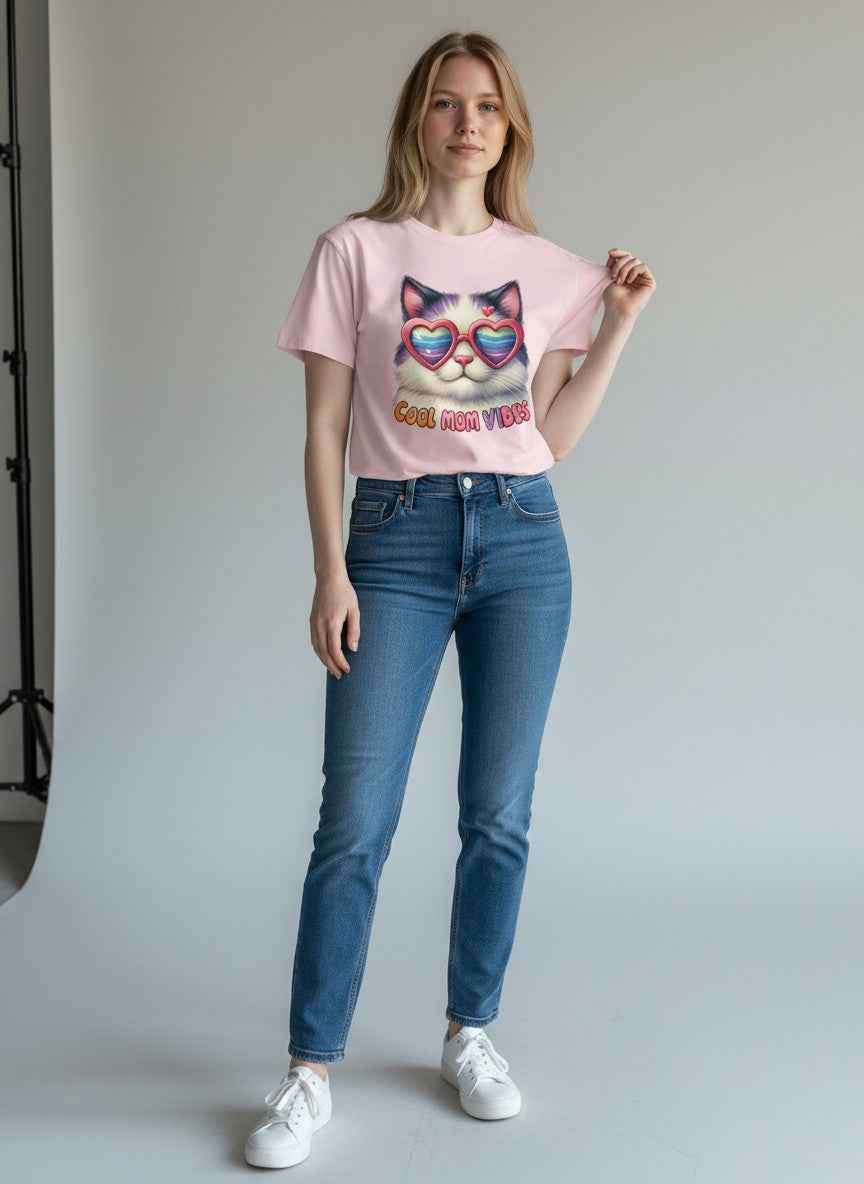 Cool Mom Vibes Pink Baby Tee