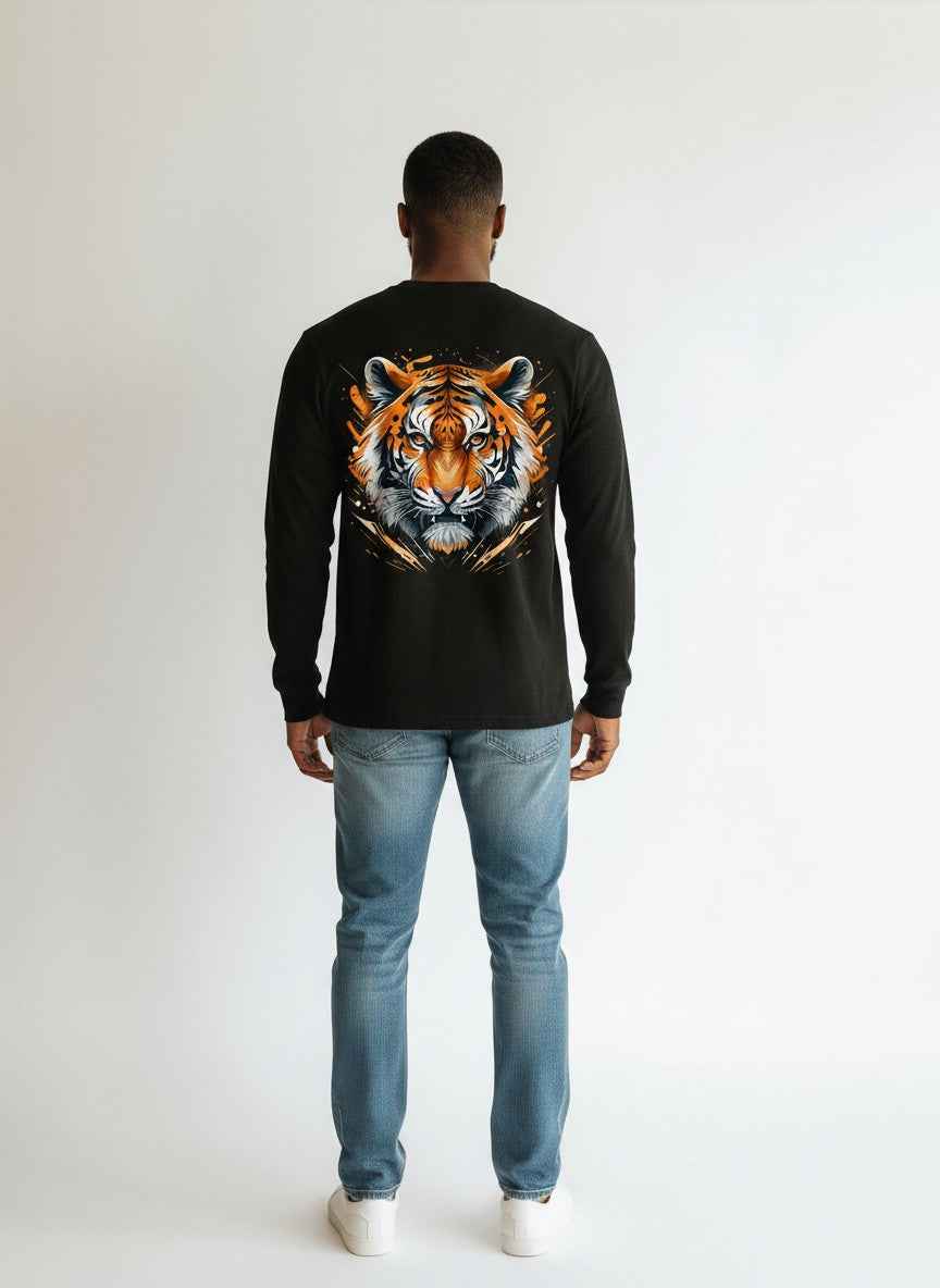 UrbanWeave Graphic Black Henley Waffle Knit