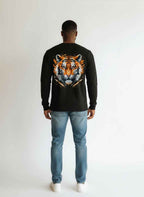 UrbanWeave Graphic Black Henley Waffle Knit