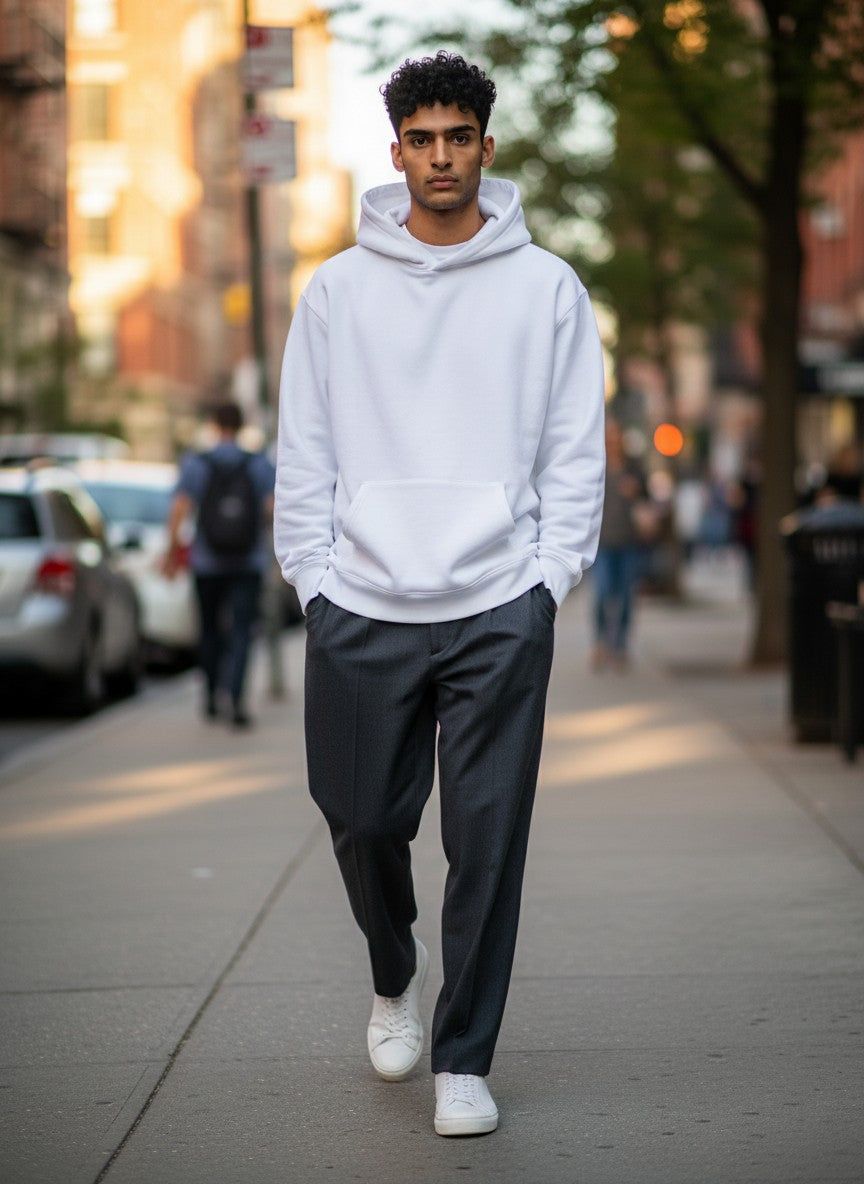 AeroBlend 260 White Unisex Pullover Hoodie