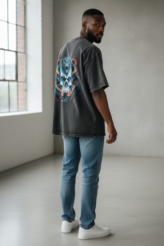 Urban Graphic Vintage Fade Acidwash Oversized Tee