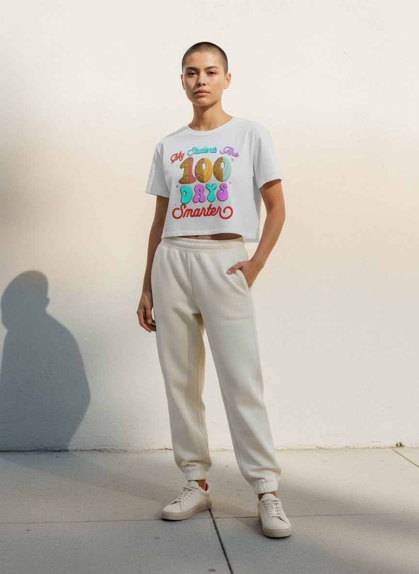 100 Days of School White Baby Tee