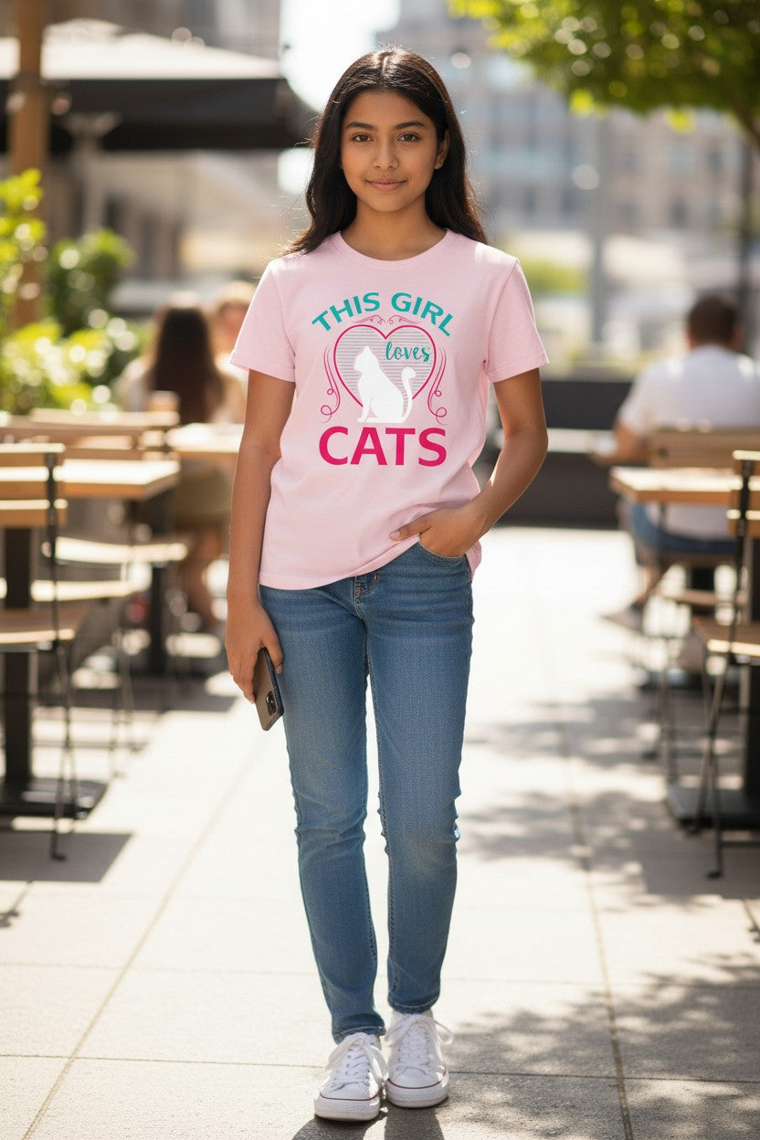 This Girl Loves Cats Baby Pink Baby Tee