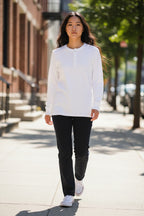 White Henley waffle knit - LitShirt
