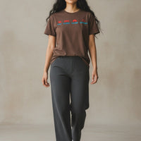 Eat Sleep Game Repeat Brown Boxy Fit T-shirt