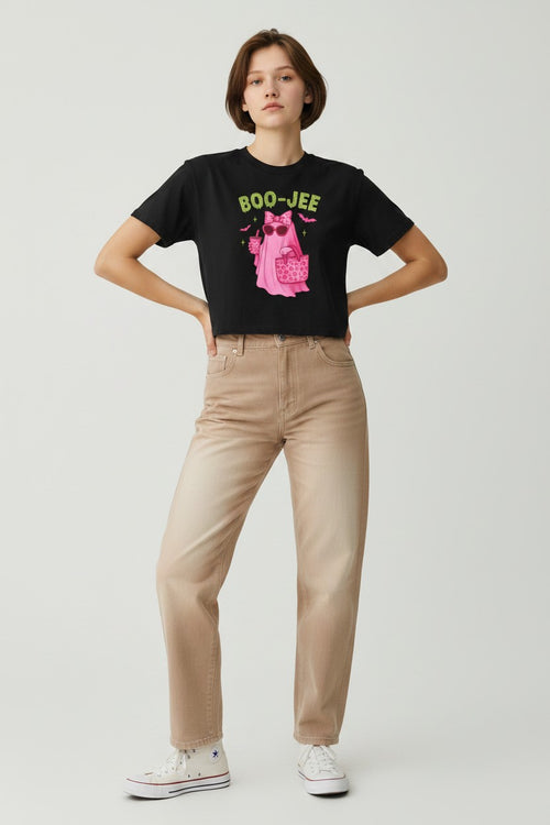 Trendy Boo Jee Black Baby Tee