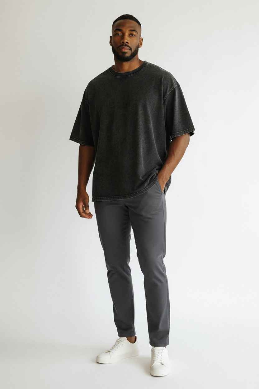 Urban Graphic Vintage Fade Acidwash Oversized Tee