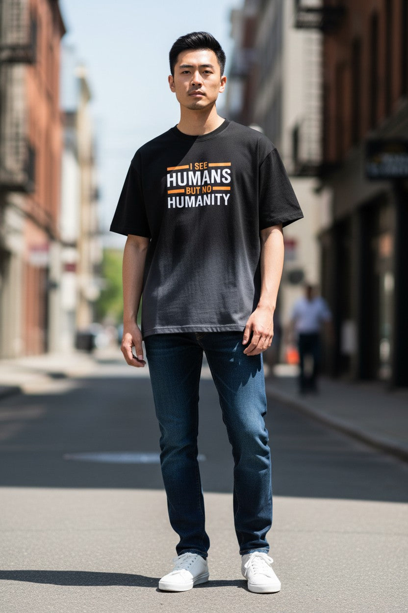 Humanity Black Ombré Wash Boxy Fit T-shirt - LitShirt