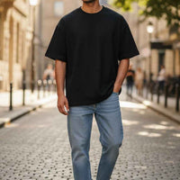Black waffle boxy fit