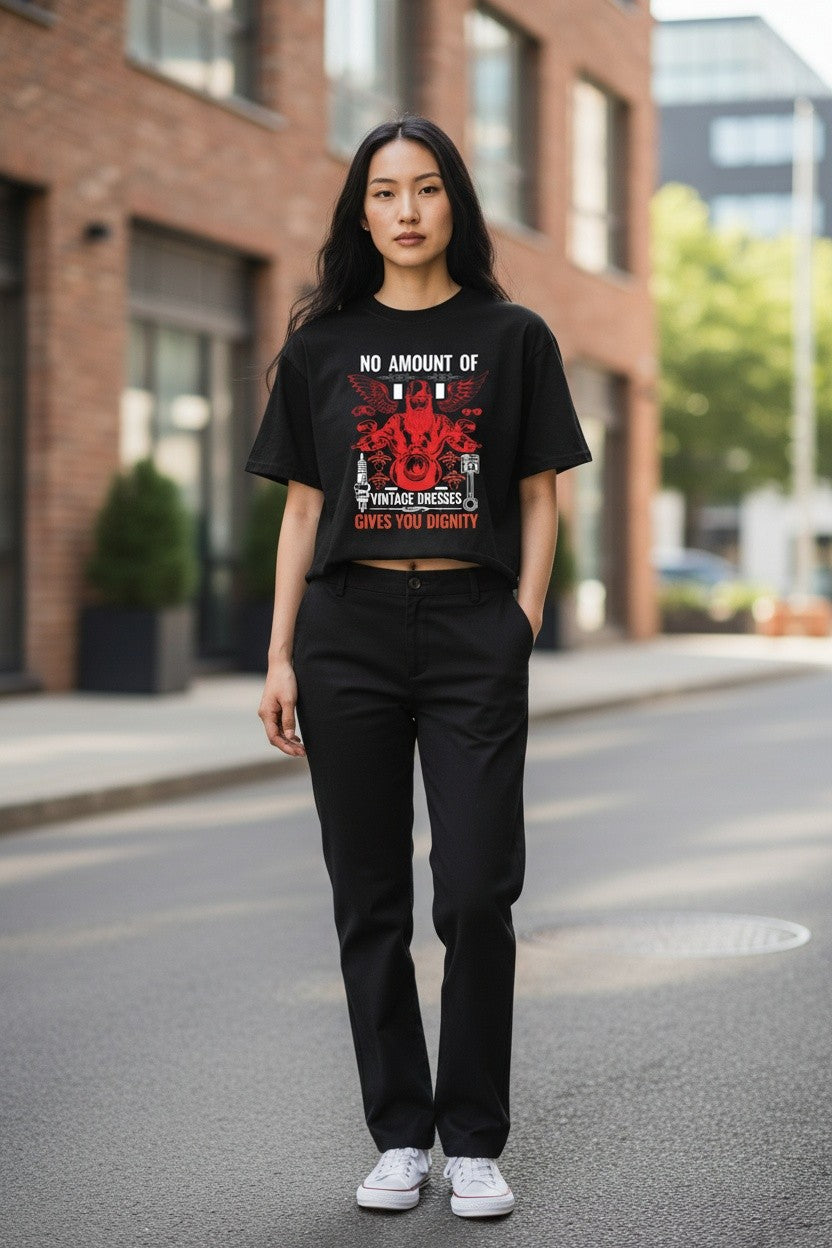 Vintage Graphic Black Boxy Fit T-shirt - LitShirt