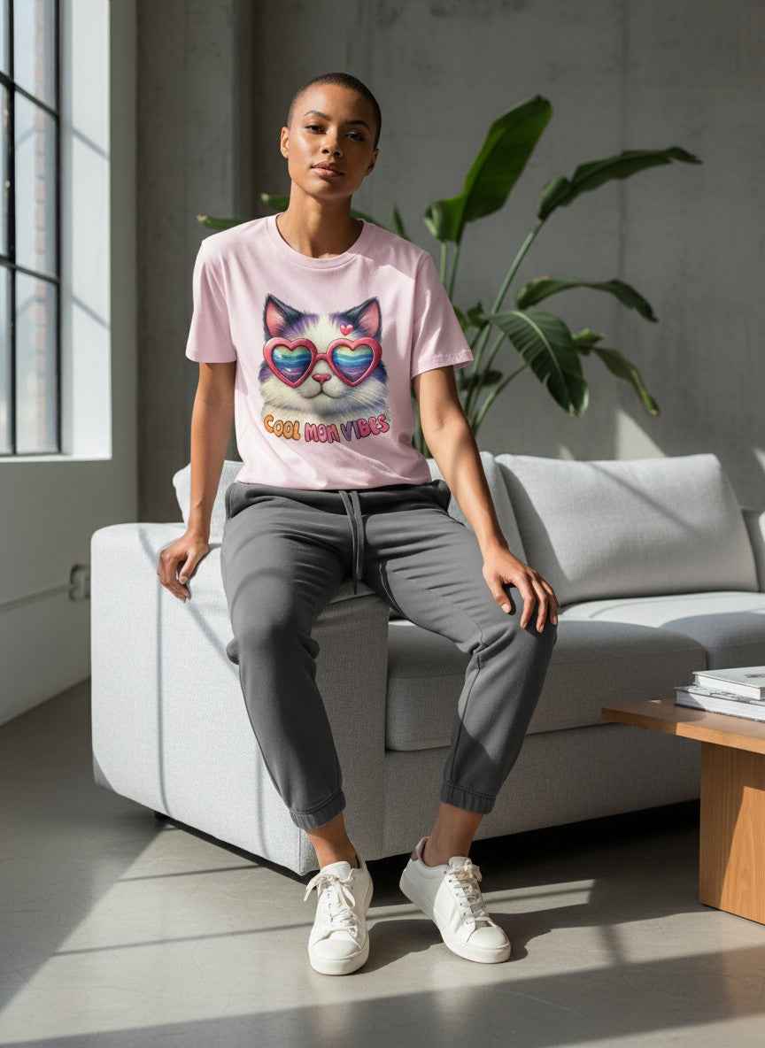 Cool Mom Vibes Pink Baby Tee