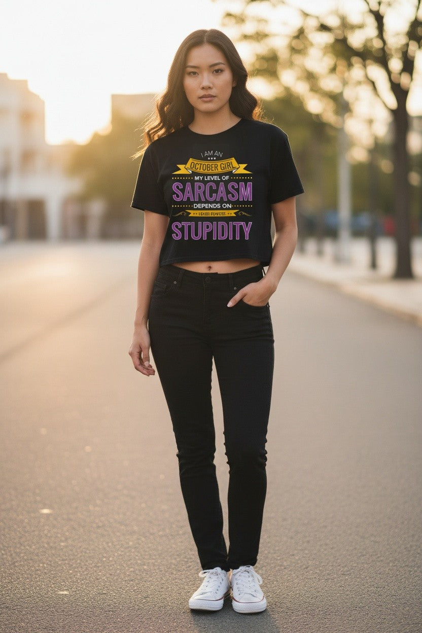 I Am An October Girl Black Baby Tee