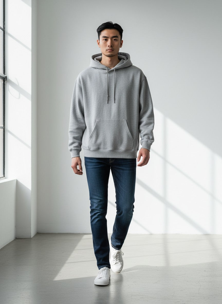 The CloudCore Heavyweight Grey Mélange Unisex Hoodie
