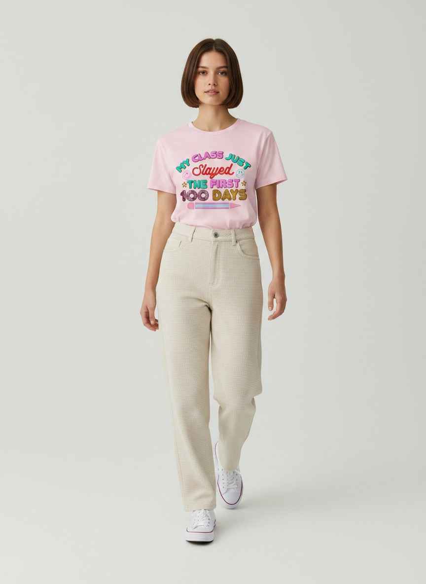 100 Days of School Pink Bay Tee