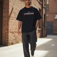 I Am Canadian Black Boxy Fit T-shirt