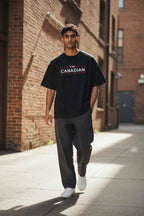 I Am Canadian Black Boxy Fit T-shirt
