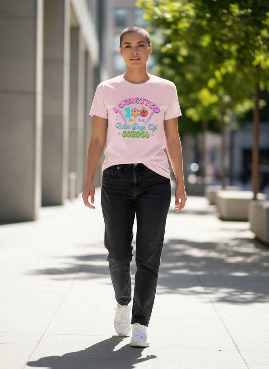 100 Days of School Pink Baby Tee