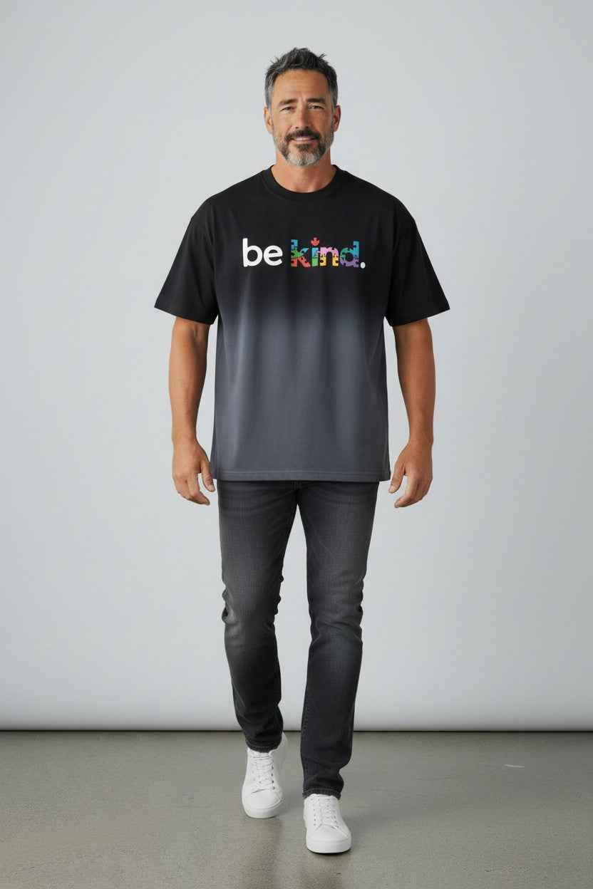 Be Kind Autism Ombré Wash Boxy Fit T-shirt