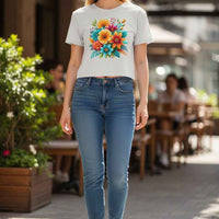 Mexican Flower Graphics White Baby Tee