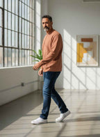 UrbanWeave Graphic Waffle Knit Oversized Full-Sleeve
