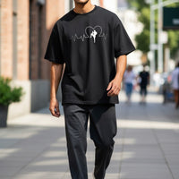 I Love Kickboxing Black Oversized T-Shirt