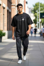 I Love Kickboxing Black Oversized T-Shirt