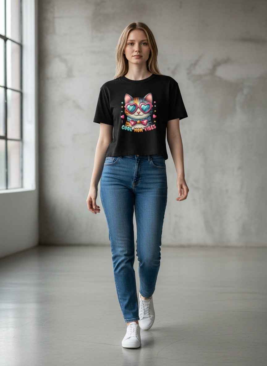 Cool Mom Vibes Black Baby Tee