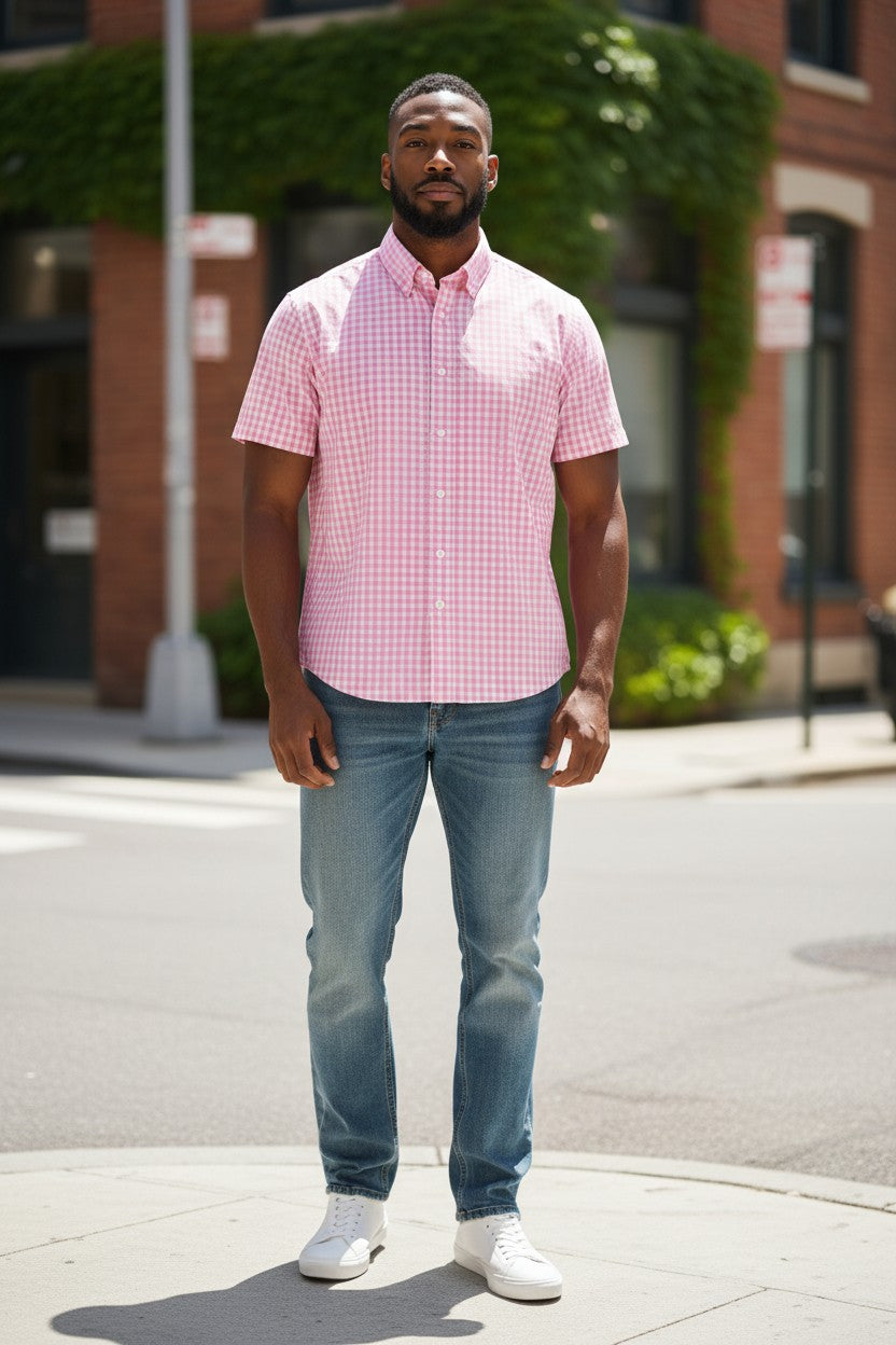 Pink Gingham Oxford Boxy Shirt