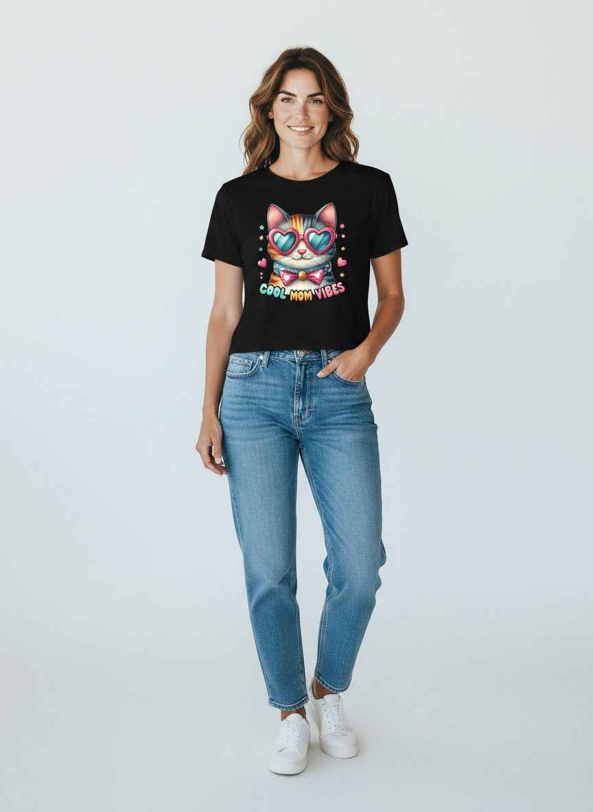 Cool Mom Vibes Black Baby Tee