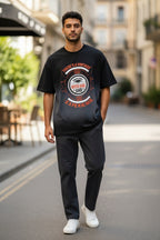 Vintage Graphic Black Ombré Wash Boxy Fit T-shirt - LitShirt