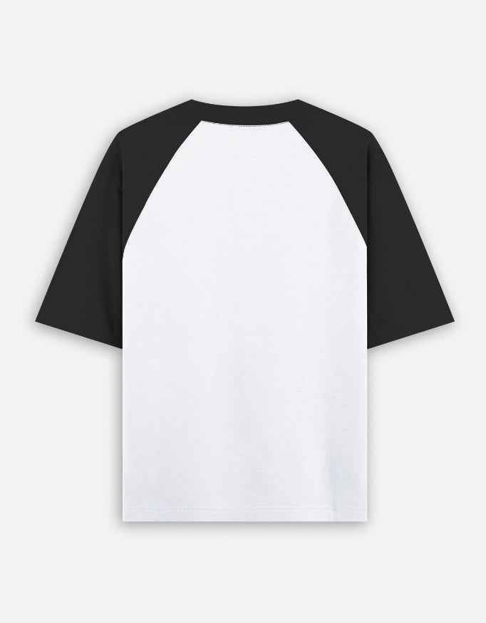 Unisex Oversized Raglan Black White