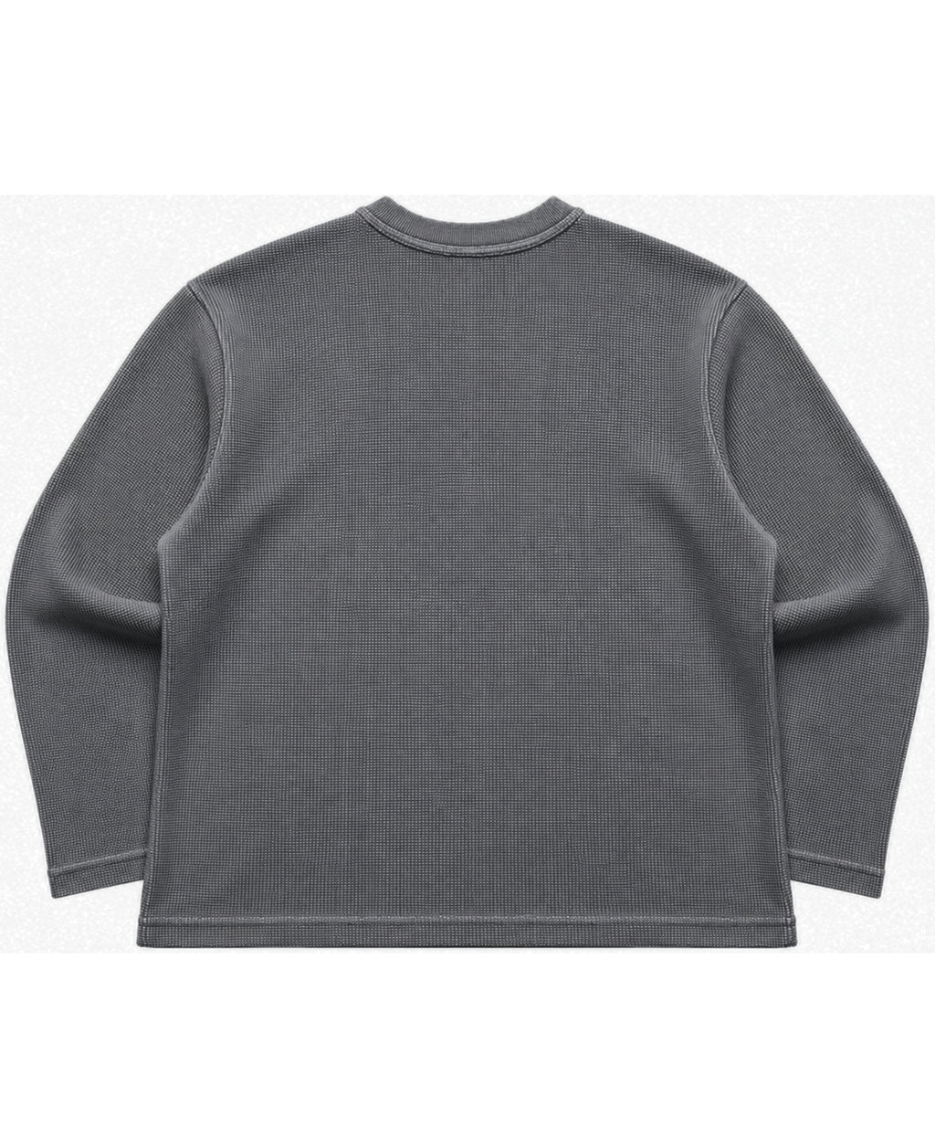Camping Graphic Acidwash Waffle Knit Oversized Full-Sleeve - LitShirt