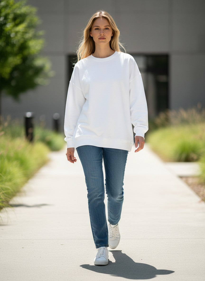 The 400 Slouch White Unisex Oversized Sweatshirt