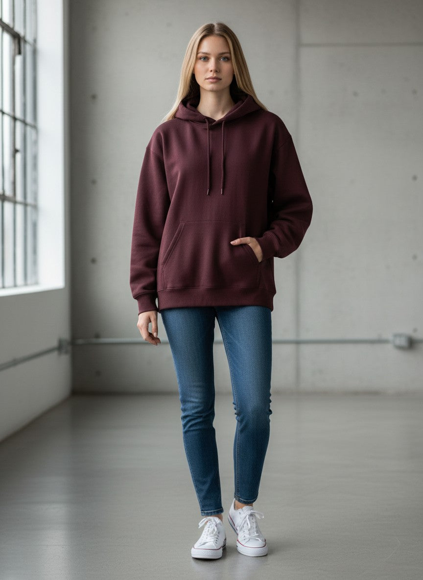 The CloudCore Heavyweight Maroon Unisex Hoodie
