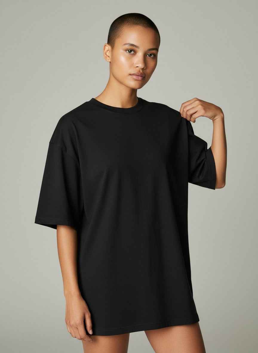 The 240 Heavy Unisex Oversized Classic T-Shirt Black