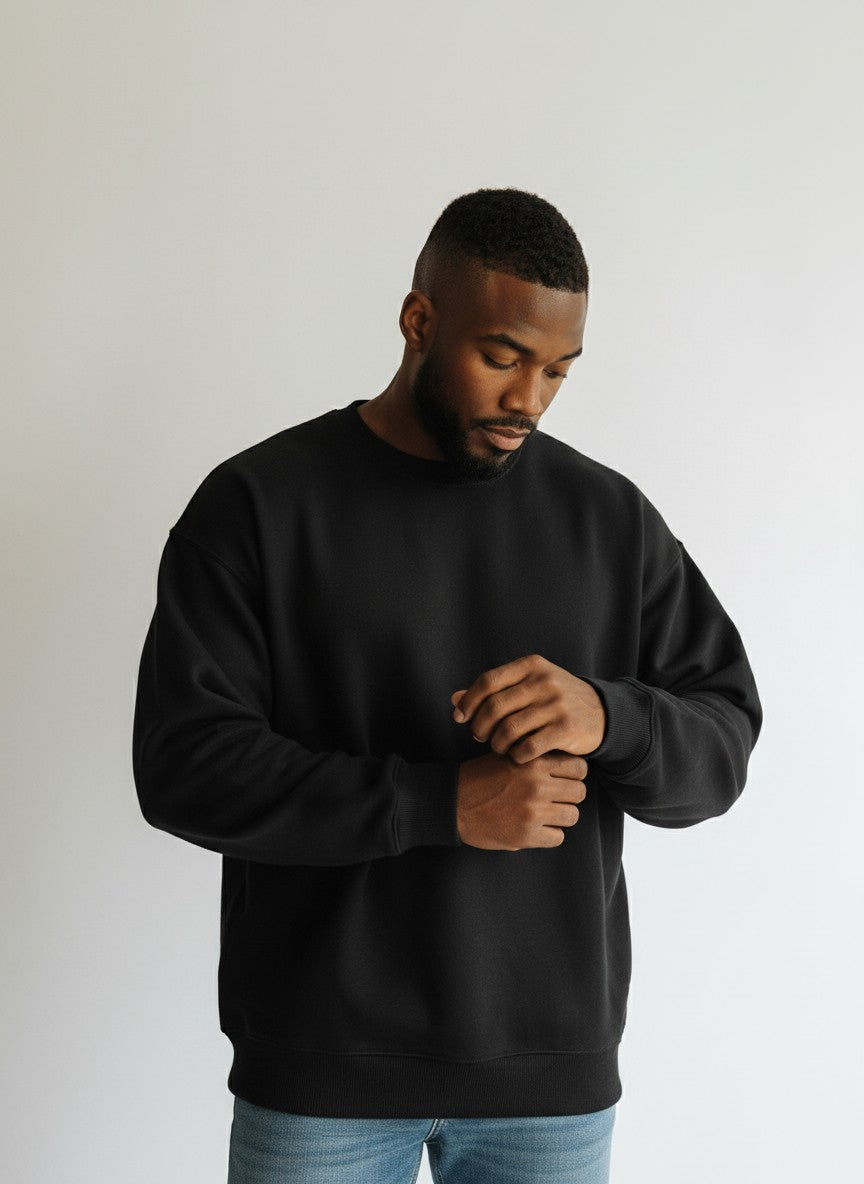 The 400 Slouch Black Unisex Oversized Sweatshirt