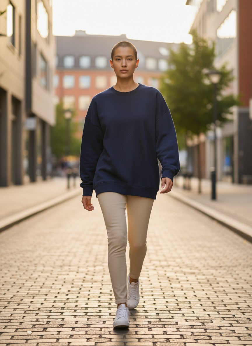 The 400 Slouch Navy Blue Unisex Oversized Sweatshirt